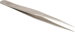Aven - 5" OALmm-SA Precision Tweezers - General Purpose, Strong Tip - Apex Tool & Supply