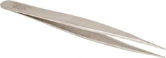 Aven - 4-3/4" OAL OO-SA Precision Tweezers - Straight, Fine Tips - Apex Tool & Supply