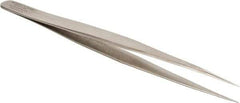 Aven - 5-5/16" OAL SS-SA Precision Tweezers - Straight, Extra Long & Narrow - Apex Tool & Supply