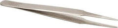 Aven - 4-1/2" OAL 2A-SA Precision Tweezers - Straight Round - Apex Tool & Supply