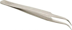 Aven - 4-1/2" OAL 7-SA Precision Tweezers - Curved, Magnified Applications - Apex Tool & Supply