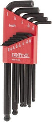 Eklind - 13 Piece L-Key Ball End Hex Key Set - Hex Range 0.05 to 3/8" - Apex Tool & Supply