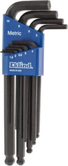 Eklind - 9 Piece L-Key Ball End Hex Key Set - Hex Range 1.5 to 10mm - Apex Tool & Supply