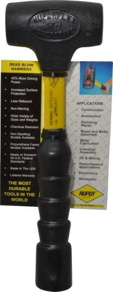 NUPLA - 1 Lb Head 1-5/8" Face Nonmarring Hammer - 11" OAL, Fiberglass Handle - Apex Tool & Supply