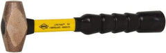 NUPLA - 1-1/2 Lb Head 1" Face Brass Nonmarring Hammer - 12" OAL, Fiberglass Handle - Apex Tool & Supply