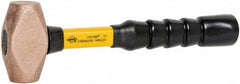 NUPLA - 2-1/2 Lb Head 1-1/4" Face Brass Nonmarring Hammer - 12" OAL, Fiberglass Handle - Apex Tool & Supply