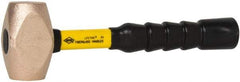 NUPLA - 4 Lb Head 1-43/64" Face Brass Nonmarring Hammer - 12" OAL, Fiberglass Handle - Apex Tool & Supply
