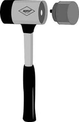 NUPLA - 3" Face Diam, Grade Extra Soft, Gray Soft Face Hammer Tip - Fiberglass - Apex Tool & Supply