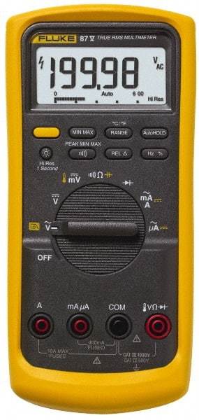Fluke - 2 Piece, Digital Multimeter Kit - 1,000 Volt Max, 10 Max Amp - Apex Tool & Supply