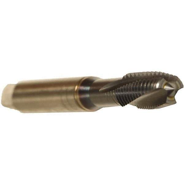 Emuge - #5-40 UNC 2 Flute 3BX Plug Spiral Flute Tap - Cobalt, TiCN Finish, 2.205" OAL, Left Hand Flute, Right Hand Thread, Series Rekord C - Apex Tool & Supply