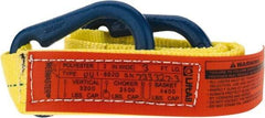 Lift-All - 3' Long x 2" Wide, 3,200 Lb Vertical Capacity, 1 Ply, Polyester Web Sling - 2,500 Lb Choker Capacity, Yellow - Apex Tool & Supply