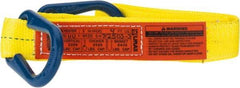 Lift-All - 4' Long x 2" Wide, 3,200 Lb Vertical Capacity, 1 Ply, Polyester Web Sling - 2,500 Lb Choker Capacity, Yellow - Apex Tool & Supply