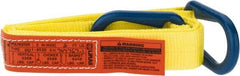 Lift-All - 6' Long x 2" Wide, 3,200 Lb Vertical Capacity, 1 Ply, Polyester Web Sling - 2,500 Lb Choker Capacity, Yellow - Apex Tool & Supply