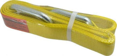 Lift-All - 8' Long x 2" Wide, 3,200 Lb Vertical Capacity, 1 Ply, Polyester Web Sling - 2,500 Lb Choker Capacity, Yellow - Apex Tool & Supply