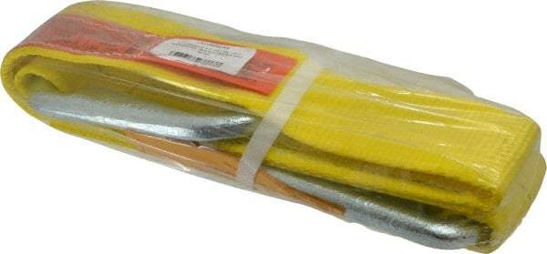 Lift-All - 4' Long x 3" Wide, 4,800 Lb Vertical Capacity, 1 Ply, Polyester Web Sling - 3,800 Lb Choker Capacity, Yellow - Apex Tool & Supply