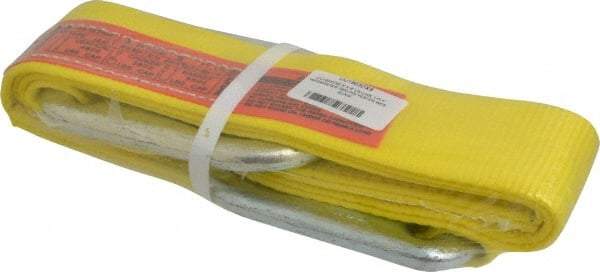 Lift-All - 8' Long x 3" Wide, 4,800 Lb Vertical Capacity, 1 Ply, Polyester Web Sling - 3,800 Lb Choker Capacity, Yellow - Apex Tool & Supply