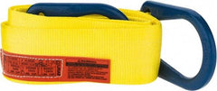 Lift-All - 12' Long x 4" Wide, 6,400 Lb Vertical Capacity, 1 Ply, Polyester Web Sling - 5,000 Lb Choker Capacity, Yellow - Apex Tool & Supply