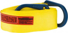 Lift-All - 16' Long x 4" Wide, 6,400 Lb Vertical Capacity, 1 Ply, Polyester Web Sling - 5,000 Lb Choker Capacity, Yellow - Apex Tool & Supply