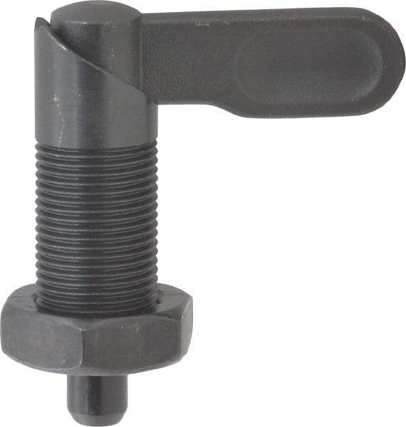 Gibraltar - M20x1.5, 35mm Thread Length, Straight Cam Action Indexing Plunger - 20mm Body Diam, 35mm Body Length, 50mm Handle Length, 12mm Plunger Projection - Apex Tool & Supply