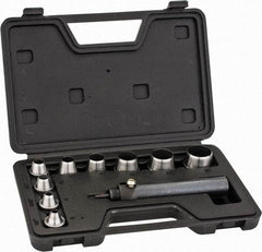 General - 10 Piece, 1/4 to 1", Hollow Punch Set - Comes in Plastic Case - Apex Tool & Supply