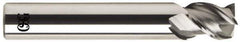 OSG - 3/8", 3 Flute, Single End, Solid Carbide, 0.06" Corner Radius End Mill - 2-1/2" OAL, 45° Helix, Right Hand Flute, 1/2" LOC, Right Hand Cut - Apex Tool & Supply
