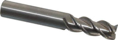 OSG - 3/8", 3 Flute, Single End, Solid Carbide, 0.02" Corner Radius End Mill - 2-1/2" OAL, 45° Helix, Right Hand Flute, 1" LOC, Right Hand Cut - Apex Tool & Supply