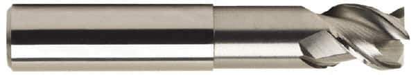 OSG - 1/2", 3 Flute, Single End, Solid Carbide, 0.06" Corner Radius End Mill - 4" OAL, 45° Helix, Right Hand Flute, 1/2" LOC, Right Hand Cut, 2-1/8" Extended Reach - Apex Tool & Supply