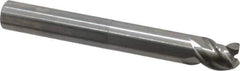 OSG - 1/2", 3 Flute, Single End, Solid Carbide, 0.02" Corner Radius End Mill - 4" OAL, 45° Helix, Right Hand Flute, 1/2" LOC, Right Hand Cut, 2-1/8" Extended Reach - Apex Tool & Supply