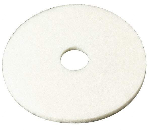 3M - Spray Buffing Pad - 17" Machine, White Pad, Polyester - Apex Tool & Supply
