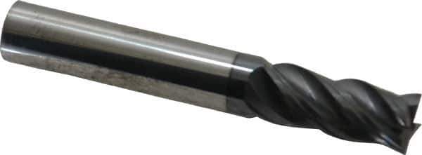 SGS - 3/8", 7/8" LOC, 3/8" Shank Diam, 2-1/2" OAL, 4 Flute, Solid Carbide Square End Mill - Single End, AlTiN Finish, Spiral Flute, Variable° Helix, Right Hand Cut, Right Hand Flute, Series Z1 - Apex Tool & Supply