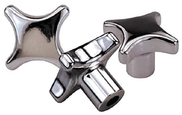 KIPP - 2.48" Head Diam, 4 Point Lobed Knob - 1/2" Hole, Stainless Steel - Apex Tool & Supply
