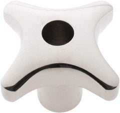 KIPP - 2.48" Head Diam, 4 Point Lobed Knob - 1/2" Hole, Stainless Steel - Apex Tool & Supply