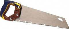 Irwin - 15" High Carbon Steel Blade Carpenter Saw - Wood Handle, ProTouch Handle over Hardwood, 18-1/2" OAL - Apex Tool & Supply