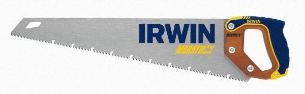 Irwin - 20" High Carbon Steel Blade Carpenter Saw - Wood Handle, ProTouch Handle over Hardwood, 24" OAL - Apex Tool & Supply
