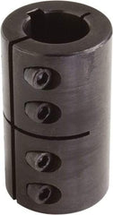 Climax Metal Products - 35mm Inside x 67mm Outside Diam, One Piece Split Clamping Collar with Keyway - 95mm Long x 10mm Keyway Width x 5mm Keyway Depth - Apex Tool & Supply