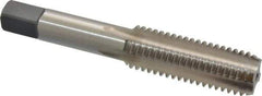 Kennametal - 5/8-11 UNC 3B 4 Flute Bright Finish High Speed Steel Straight Flute Standard Hand Tap - Bottoming, Left Hand Thread, 3-13/16" OAL, 1.813" Thread Length, H3 Limit, Oversize - Exact Industrial Supply