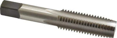 Kennametal - 3/4-10 UNC 4 Flute Bright Finish High Speed Steel Straight Flute Standard Hand Tap - Plug, Left Hand Thread, 4-1/4" OAL, 2" Thread Length, H3 Limit, Oversize - Apex Tool & Supply