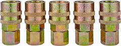 Value Collection - 5 Piece 1/4" Body 1/4 NPT 215 psi Steel Industrial Pneumatic Coupling Plug Set - Apex Tool & Supply