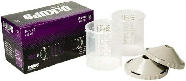 DeVilbiss - Paint Sprayer Reusable Sleeve - Reusable Sleeve and Lids, 2 Pack, Compatible with Siphon and Gravity Spray Guns - Apex Tool & Supply