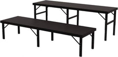 Valley Craft - 34 Wide x 120" Deep x 28" High, Steel Work Table - 14 Gauge Stainless Steel Top, Adjustable Height Legs, Gray - Apex Tool & Supply