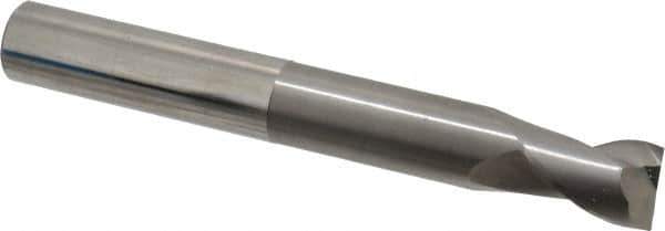 SGS - 3/4", 1" LOC, 3/4" Shank Diam, 6" OAL, 2 Flute, Solid Carbide Square End Mill - Single End, Uncoated, Spiral Flute, 35° Helix, Centercutting, Right Hand Cut, Right Hand Flute, Series 47E - Apex Tool & Supply
