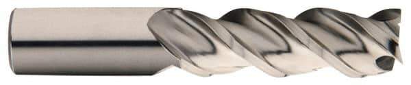 Minicut International - 5/8", 3 Flute, Single End, Powdered Metal, Corner Chamfer End Mill - 3-3/4" OAL, 43.5° Helix, Right Hand Flute, 1-5/8" LOC, Right Hand Cut - Apex Tool & Supply