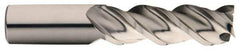 Minicut International - 5/8", 3 Flute, Single End, Powdered Metal, Corner Chamfer End Mill - 3-3/4" OAL, 43.5° Helix, Right Hand Flute, 1-5/8" LOC, Right Hand Cut - Apex Tool & Supply