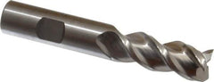 Minicut International - 5/8", 3 Flute, Single End, Powdered Metal, Corner Chamfer End Mill - 3-3/4" OAL, 43.5° Helix, Right Hand Flute, 1-5/8" LOC, Right Hand Cut - Apex Tool & Supply
