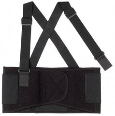 Ergodyne - Size M, Elastic Belt with Adjustable Shoulder Straps - 30 to 34" Waist, 7-1/2" Wide, Detachable Strap, Black - Apex Tool & Supply