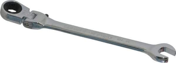 Blackhawk by Proto - 5/16" 12 Point Flexhead Combination Wrench - 15° Head Angle, 5" OAL, Steel, Chrome Finish - Apex Tool & Supply