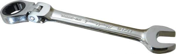 Blackhawk by Proto - 11/16" 12 Point Flexhead Combination Wrench - 15° Head Angle, 7-1/2" OAL, Steel, Chrome Finish - Apex Tool & Supply