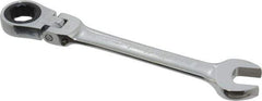 Blackhawk by Proto - 15mm 12 Point Flexhead Combination Wrench - 15° Head Angle, 6-11/16" OAL, Steel, Chrome Finish - Apex Tool & Supply