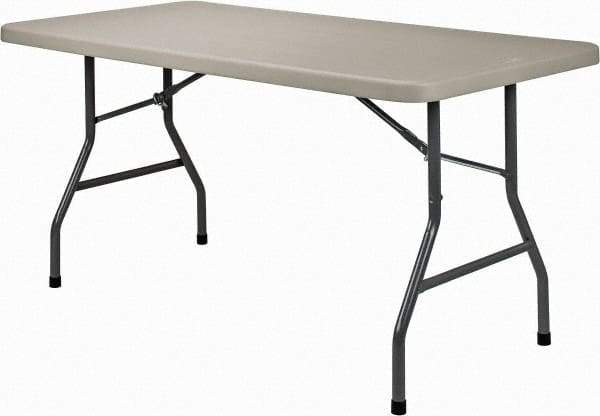NPS - 60" Long x 30" Wide x 29-1/2" High, Lightweight Folding Table - Light Gray - Apex Tool & Supply