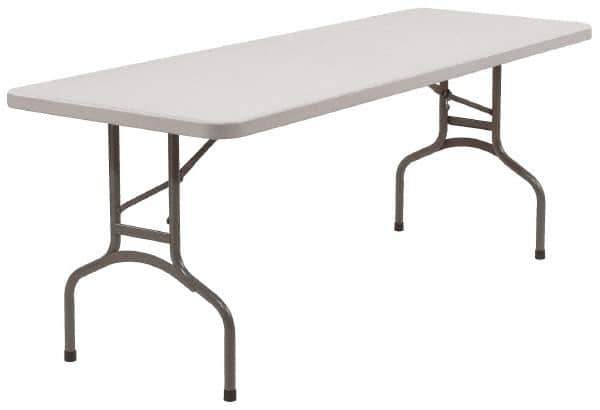 NPS - 72" Long x 30" Wide x 29-1/2" High, Lightweight Folding Table - Light Gray - Apex Tool & Supply
